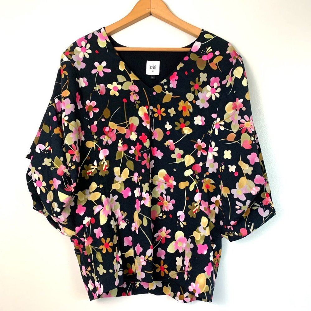 Cabi Floral Limited Edition Charm Blouse 3695 Sz XS